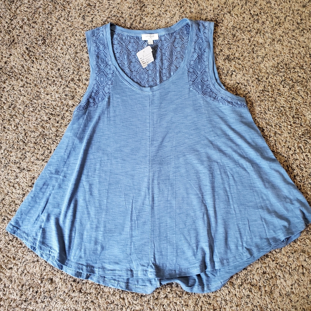 Blue flowy tank top